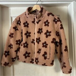 Rylee + Cru Daisy Print Sherpa Fleece Jacket 10-12Y